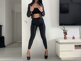 Hot slut in leather jacket fuck in doggy style and blowjob